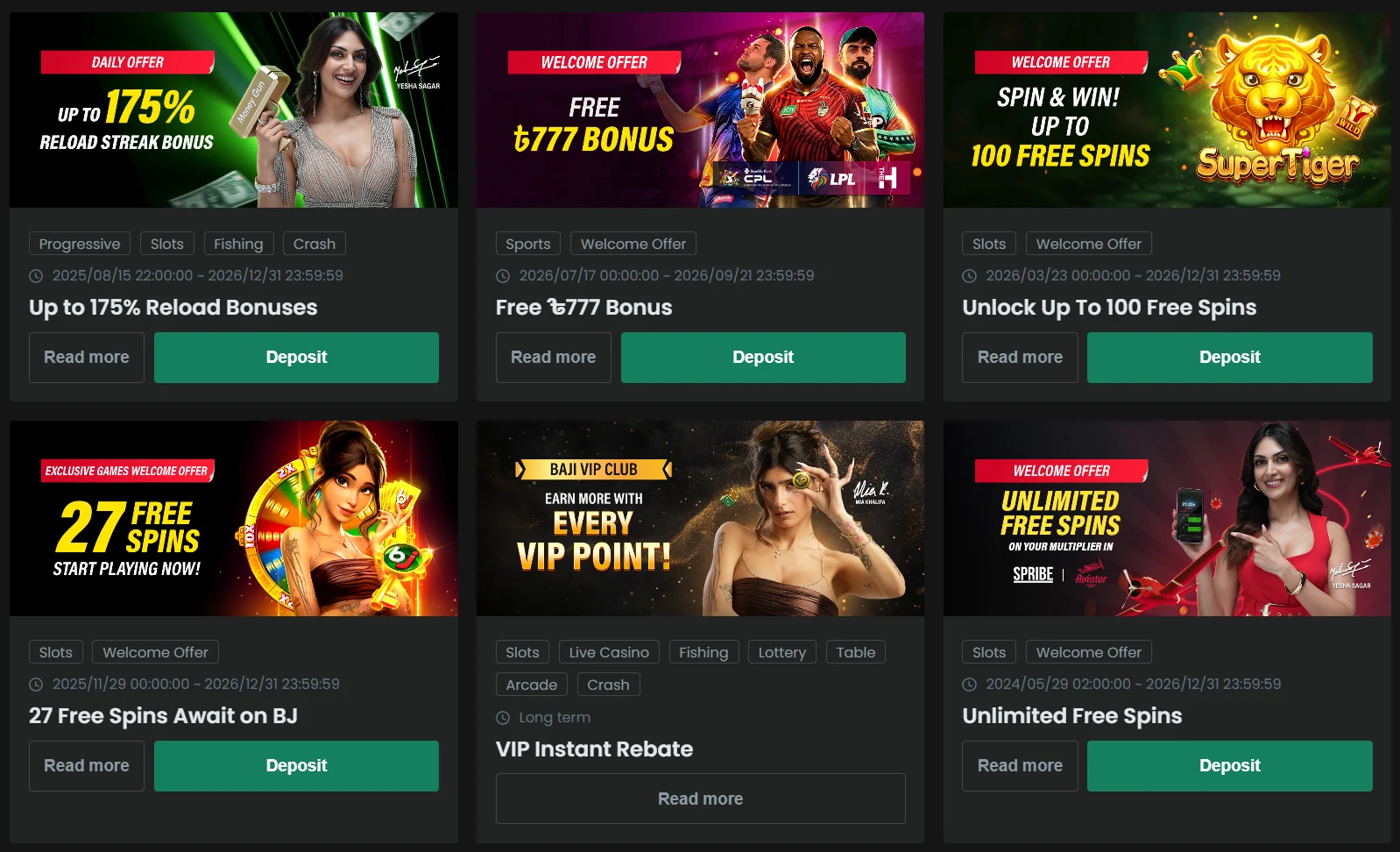 Baji welcome offers, free spins and the VIP instant rebate